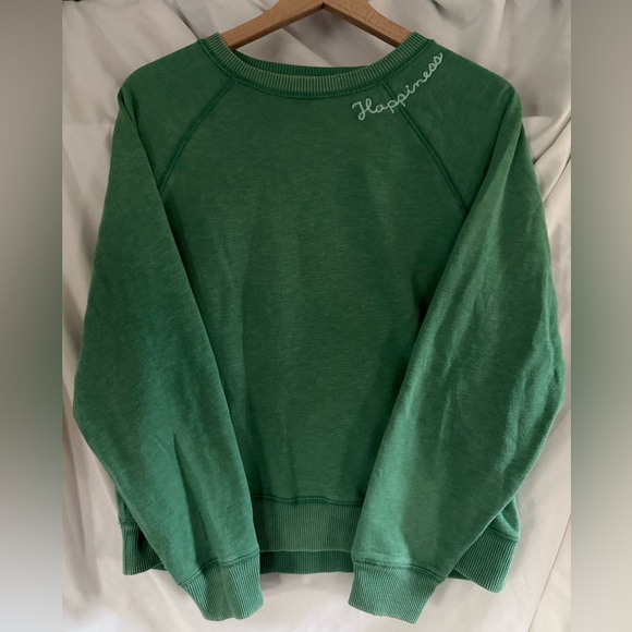 American Eagle Green Happiness Sweatshirt sz M - Picture 1 of 4
